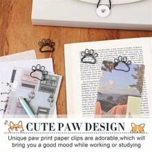 6Pcs Paw Paper Clips Mini Cute Dog Shape Paper Clips Dog Lover Gifts Cat Paw Paper Clips Fun Paperclips Animal Bookmark For Work School Kids Students Teachers Office Supplies