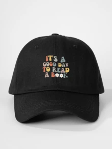 1 chiếc mũ bóng chày in hình Ngày tốt để đọc sách dành cho cả nam và nữ, nhẹ, thoáng khí, có thể điều chỉnh, chống nắng khi ra ngoài, thích hợp cho mùa xuân, mùa thu, du lịch và đi bộ đường dài - mũ - Xem 3