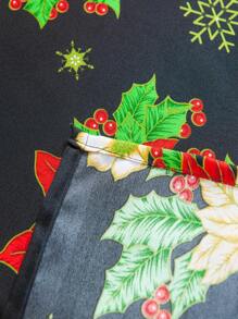 Christmas Tablecloth 3.00 X 1.40 Oxford Fabric With Christmas Print - For A 10-Seater Table - 黑暗聖誕節 - 查看 2