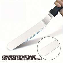 1pc Stainless Steel Icing Spatula, Cake Decorating Tool, 6/8/10/12 Inch Straight And Curved Cake Scraper And Smoother For Baking