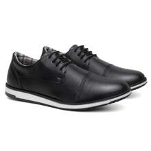 Sapato Masculino Oxford Casual Lançamento Envio Imediato - Preto - Visão 1