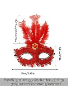 波西米亚风格带羽毛的女士面具，适合舞台表演、摄影和时装秀时尚配饰 - 羽毛面具 - 查看 9