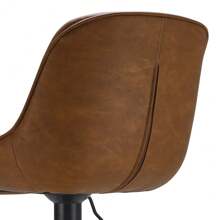 Living And Home Set Of 2 PU Leather Counter Swivel Height Bar Stools For Pub Dining Room - Overall Width-47cm  Brown - View 10