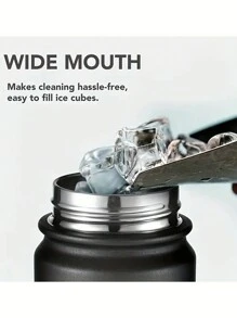 1 pieza Botella de agua de acero inoxidable aislada de 32 onzas, vaso al vacío de doble pared a prueba de fugas, excelente para actividades al aire libre, botella aislada para bebidas calientes - Multicolor - Ver 4