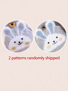 1 Par Guantes Para Niños Con Cubierta De Solapa De Conejo Rosa Y Sin Dedos Para Protección Y Calor, Adecuados Para Viajes Al Aire Libre Y Uso Diario