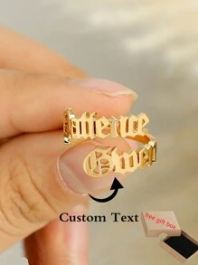 Custom Two Names Rings For Women Men Stainless Steel Customized Double Names Ring Male Female Personalized Ring Jewelry Gift ﻿