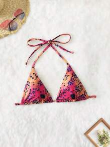 Nuevo conjunto de bikini estilo tie-dye con escote halter, traje de baño sexy y de moda para mujeres en verano
