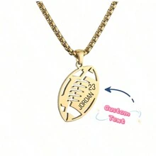 Naszyjnik ze stali nierdzewnej do piłki nożnej, siatkówki, futbolu amerykańskiego, koszykówki z personalizowanym tekstem, prezent dla kolegów z drużyny, zespołu, dziewczyny, przyjaciół, braci, prosty, modny, w stylu hip-hopu ulicznego