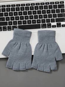 New Kids Solid Color Gloves Suitable For Autumn And Winter Outdoor Elastic Warm Gloves - 1Pair - View 5