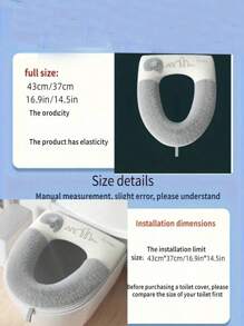 1pc All Season Universal Toilet Seat Cover, Cartoon Style Toilet Cushion With Waterproof Hook & Loop Fastener Bathroom Decor Fall Decor