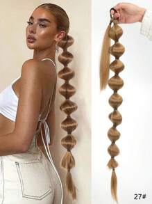 合成假发灯笼泡泡马尾辫 30 英寸超长（带弹性发绳）编织女士马尾辫 - 彩色 - 查看 12