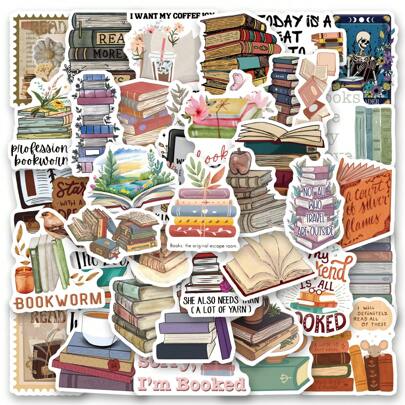 60 piezas Paquete de pegatinas de libros vintage | Pegatinas del oeste, pegatinas de alta calidad para scrapbooking, grafiti, diario, portátil, parachoques, monopatín, botellas de agua, computadora, dibujos animados, casco, pegatinas para el coche, las pegatinas pueden traer mucha diversión a tu vida, el regalo perfecto para adultos, pegatinas vintage, pegatina de tarjeta de biblioteca, libro de pegatinas para scrapbooking, biblioteca, regalos para niñas, pegatinas para niñas