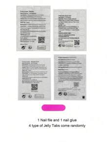 24 件杏仁形 3D 手工紫色渐变印花长按指甲套装，辛辣甜美风格，适合女性日常佩戴 - 彩色 - 查看 6