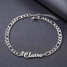 1pc Bạc Nhiều Kiểu Có Sẵn Lắc Chân Thiết Kế Cá Nhân Trang Sức Bãi Biển Bohemian Bằng Thép Không Gỉ Chuỗi Cuba Lắc Chân Nữ Lễ Tạ Ơn Giáng Sinh - Bạc - Xem 10