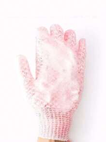 1 Găng tay tắm tẩy tế bào chết trơn, Găng tay tẩy tế bào chết màu hồng dùng cho phòng tắm, trang trí phòng tắm, trang trí mùa thu, trở lại trường - Hồng - Xem 4