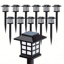 2/4/12 Pcs Solar Landscape Lights, Yard Night Lights, Outdoor Path Lights, Small House Lawn Lights, LED Landscape Lighting Garden Lamps, Solar Powered, Automatic On/Off, For Landscape Walkway, Driveway, Yard & Lawn Decor, Christmas, Halloween, Valentine's Day Gifts, Holiday Family Gathering, Lighting Essentials