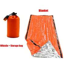 1入便攜式防水緊急求生睡袋，戶外Camping裝備，保暖睡袋急救救援套件，黃金膜毯