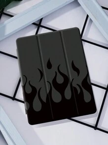 1 个黑色火焰图案扁平保护壳，兼容 iPad 10.2 英寸、iPad Pro 11 英寸 2021/2020/10 代、iPad Mini 4/5/6、三星 Galaxy Tab A8 10.5 英寸 2022、华为 Matepad 10.4/Tab、小米，带手写笔插槽，防摔，平板电脑支架，支持自动睡眠/唤醒 - 彩色 - 查看 1