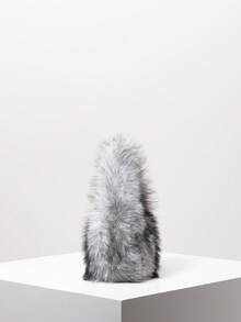 Túi Satchel mềm mại màu kẹo mềm mại, Túi xách nữ phong cách Y2K mùa thu, Ví du lịch cho bé gái, Ví cầm tay dễ thương mùa đông, Túi đeo vai Hobo (Họa tiết ngẫu nhiên) - Đen và trắng - Xem 5