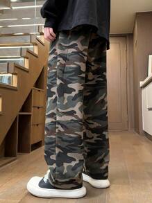 Quần ống đứng thời trang vải nhung kẻ caro đa năng dành cho nam - xanh quân đội - Xem 2