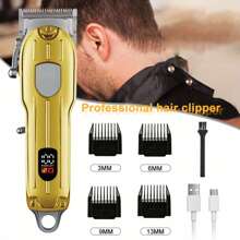 BLUTOOL Men's Shaver Professional Hair Clipper Rechargeable Electric Hair Clipper With LCD Display - Gold - View 1