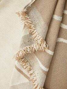 1 件带流苏的沙发套，沙发巾家具保护套，适用于卧室办公室客厅家居装饰沙发套 - 卡其色 - 查看 5