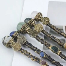 1 chiếc đũa thần pha lê 12 cung hoàng đạo tinh xảo, quyền trượng gỗ cosplay Halloween, quà tặng gậy phù thủy, đạo cụ chụp ảnh Giáng sinh, đồ dùng tiệc LARP, phụ kiện biểu diễn sân khấu, quà tặng & bộ sưu tập cosplay và tiệc - Thiên Bình 10 - Xem 5