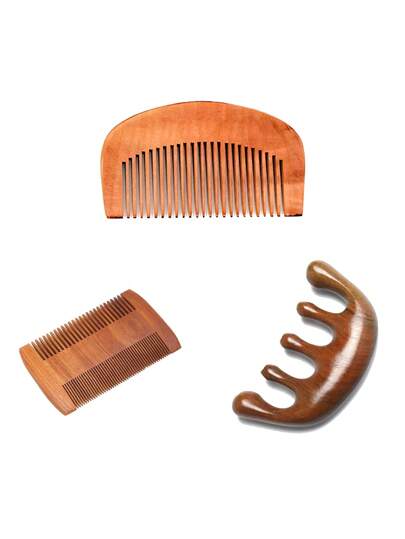1pc Solid Wood Hair Comb, Wooden Anti-Static Peachwood Scalp Comb, Can Carry Independent Packaging Small Comb Suitable For All People Hair Styling Tool