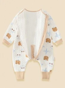 Túi ngủ trẻ em ấm áp thoải mái cho mùa xuân thu bé trai bé gái unisex hoạt hình in 3D Air chần bông dệt kim ấm áp xẻ chân túi ngủ một mảnh đồ ngủ - Nhiều màu - Xem 6