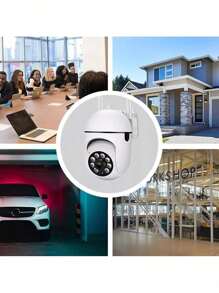 Cámara de pared WiFi con visión nocturna, Camara Wifi Inalambricas Camara Vigilancia Exterior 2.4G/5G,punto de acceso de rotación de 360°, monitor antirrobo, cámara de vigilancia de inteligente para teléfono - Blanco - Ver 8