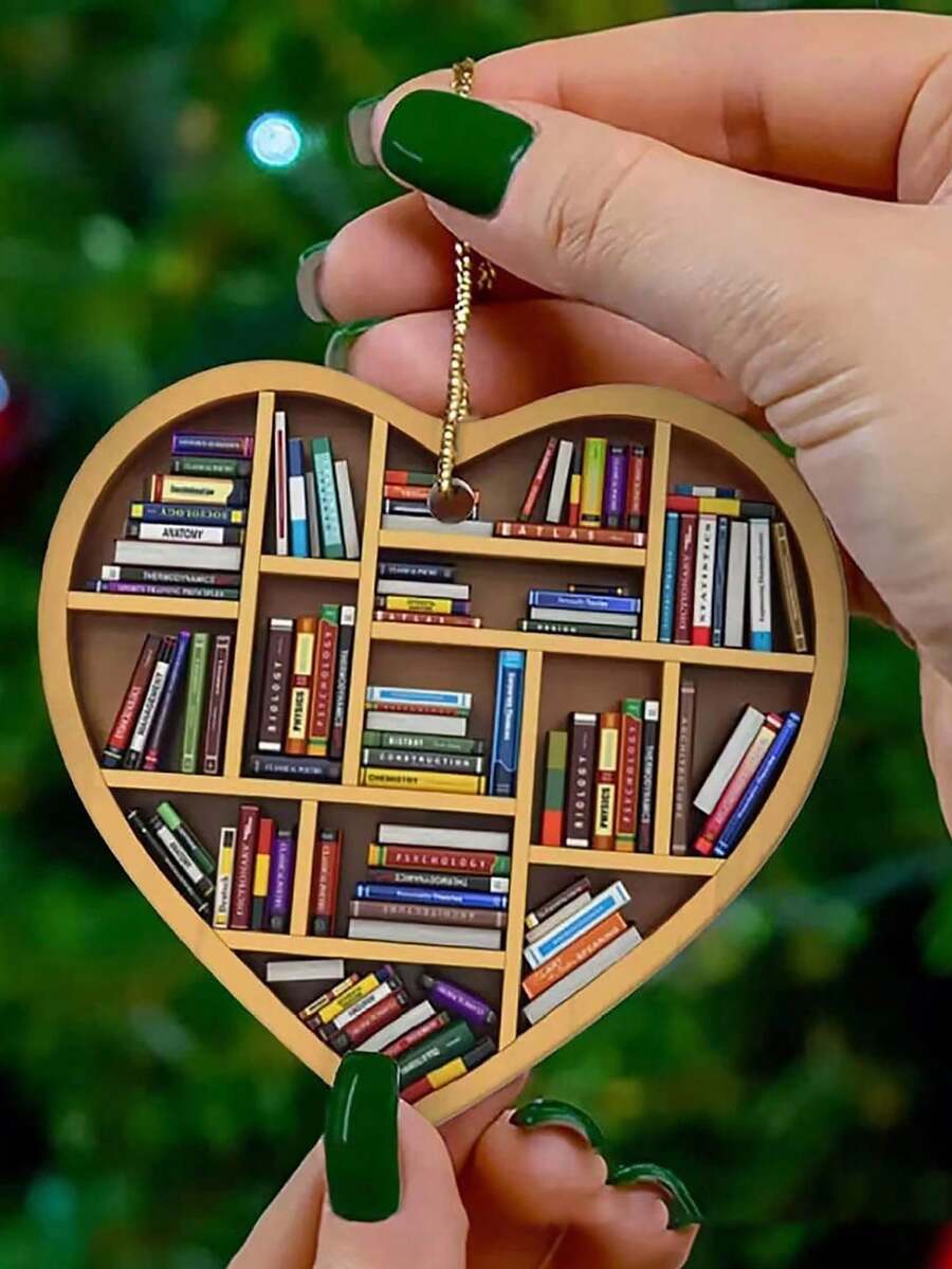 1 Stück Herz-förmiger Acryl-Anhänger, geeignet für kreative Luxus-Partys, Auto, Szenen-Dekoration, Liebes-Herz Hänge-Bücherregal Ornament, Weihnachtsbaum Hänge-Dekoration - Verschiedenfarbig - Übersicht 1