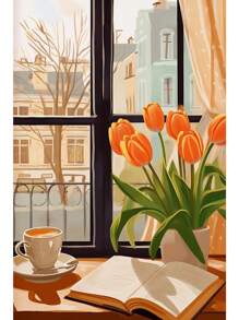 ﻿ 1pc Koffiehuis Stad Bakkerij Illustratie Croissants En Koekjes Kunstposter Canvas Schilderij Muur Print Foto Voor Keuken Woondecoratie Geen Lijst