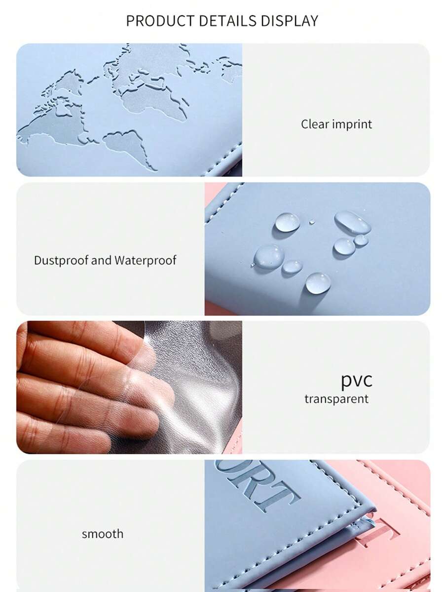 1pc New Passport Cover, PU Leather Passport Holder, Ticket Folder