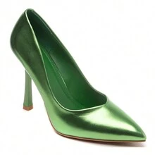 Fashionable Versatile Minimalist Pointed Toe Women Pumps - Green - View 1