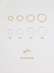 1pc 纯银 S925 鼻环，小巧轻便的穿孔饰品，优雅简约，鼻中隔软骨螺旋耳屏，金银两色，适合女性日常佩戴 - 滿天星鼻環 - 查看 2