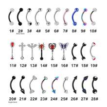 Morlyda 1-28 chiếc khuyên xỏ lông mày 16G thép không gỉ cong thanh tạ nhỏ màu đen khuyên lông mày dọc Labret môi trang sức tai Daith Tragus Rook Helix khuyên tai rốn nhỏ khuyên rốn môi cho phụ nữ nam giới mặc hàng ngày dự tiệc - Nhiều màu - Xem 22