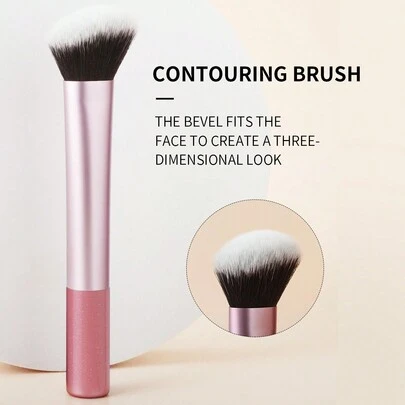 1pc Contour Brush, Premium Contour Blush Face Makeup Brush, Perfect For Cheek Forehead Jaw Nose Blending Deepening Contouring Polishing, Suitable For Powder Liquid Cream,Brush Set,Makeup Brush Kit,Make Up Brush Set,Make Up Set Complete,Makeup Brush Set,Complete Makeup Kit,Brush Kit,Brushes Makeup Set,Makeup Gift Set,Giveaways,Professional Makeup Brushes,Complete Makeup Set