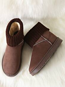 Women's Thick Wool Lining Snow Boots, Warm, Comfortable & Anti-Slip, Suitable For Outdoor Activities & Work, Autumn/Winter