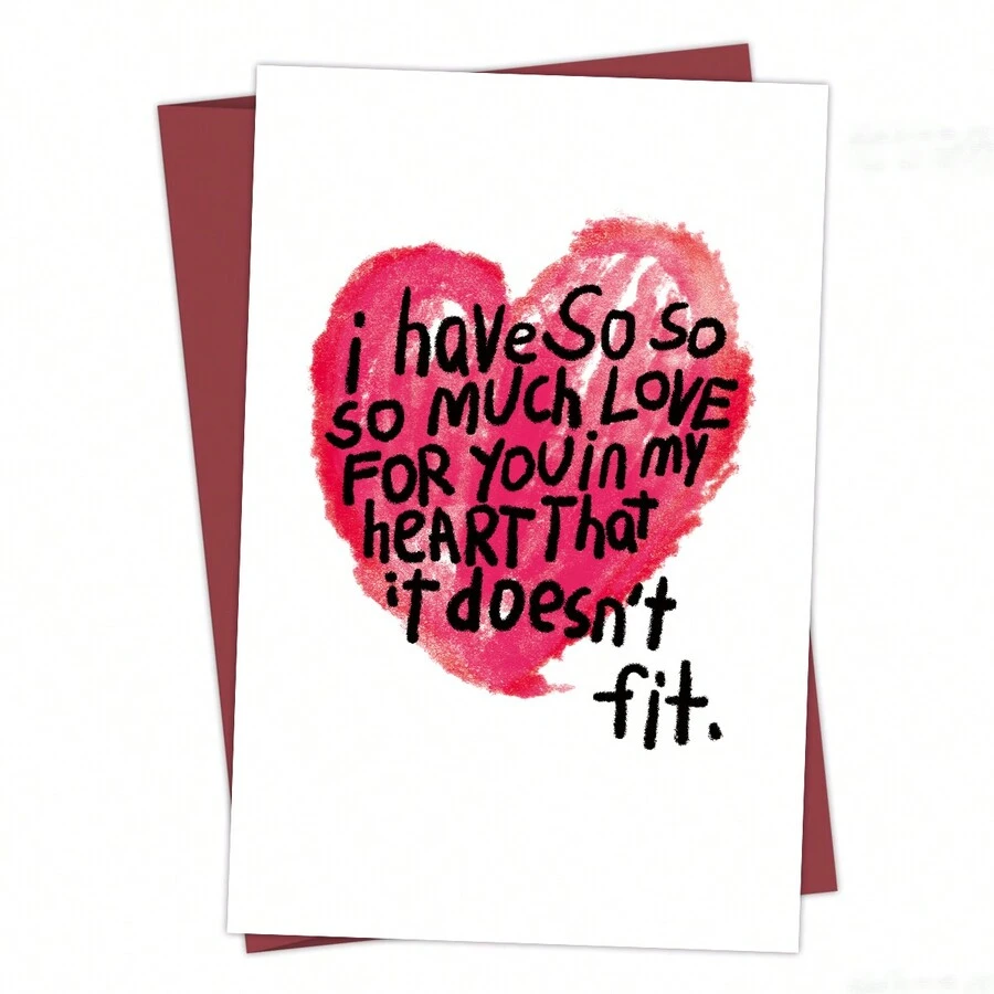 1 tấm thiệp Anh yêu em nhiều lắm kèm phong bì, thiệp chúc mừng ngày lễ tình nhân, thiệp sinh nhật, thiệp cầu hôn, thiệp Anh yêu em vui nhộn dành cho vợ chồng bạn gái bạn trai - Nhiều màu - Xem 1