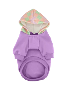 1 Áo khoác hoodie cho thú cưng kẻ caro cổ điển có túi, đồ dệt kim mềm mại và ấm áp cho chó cỡ trung, quần áo mùa đông dày ấm áp cho chó Schnauzer French Bulldog - Màu tím  Violet - Xem 11