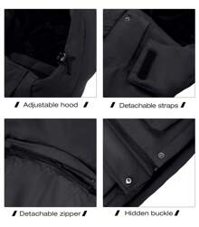 CAMEL CROWN Chaqueta impermeable de esquí para mujer, abrigo de invierno cálido para la nieve, cortavientos con capucha para senderismo y snowboard para exteriores