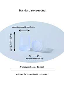 1 par de protectores de tacón silenciosos y resistentes al desgaste para tacones altos, accesorios de reemplazo para zapatos de mujer - transparente - Ver 11
