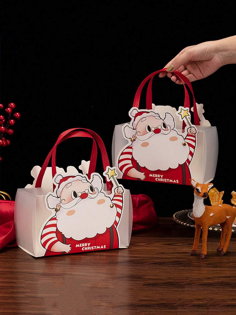 1 túi quà Giáng sinh Túi xách ông già Noel di động có quai xách Túi đựng đồ Giáng sinh Túi đựng quà cho ngày lễ - Trong sáng - Xem 1
