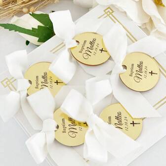 Personlig bröllopsetikett i akryl, namnlogotyp, gåvoetikett, chokladgåvor, presentetikett, runda spegeletiketter, spara datum-etiketter, multifunktionell, dekorativ, återanvändbar, utsökt, snygg, högkvalitativ, färgglad, modern, anpassad, personlig, unik, perfekta presenter till henne, för årsdagar, för alla hjärtans dag, för mors dag, för födelsedagar, för fars dag, för examen, för bröllop, för inflyttningsfest, galakväll, anpassade bröllopshantverk, elegant höst