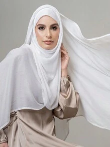 1件装女士柔软透气纯色薄款穆斯林头巾/头巾，宽边设计（轻薄柔软莫代尔面料），适合搭配连衣裙