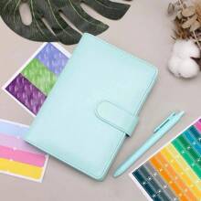 MEFENY 90 Pieces Leather Notebook A6 Binder Notebook Pocket Gift - Blue - View 6