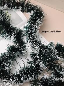 Ghirlanda natalizia da 2 metri, verde scuro con punte ingelate, con 6 fiocchi rossi, decorazioni natalizie per albero e per interni ed esterni, perfette per vacanze, matrimoni e feste, decorazioni per la casa e la stanza, inverno - Multicolore - Visualizzare 7