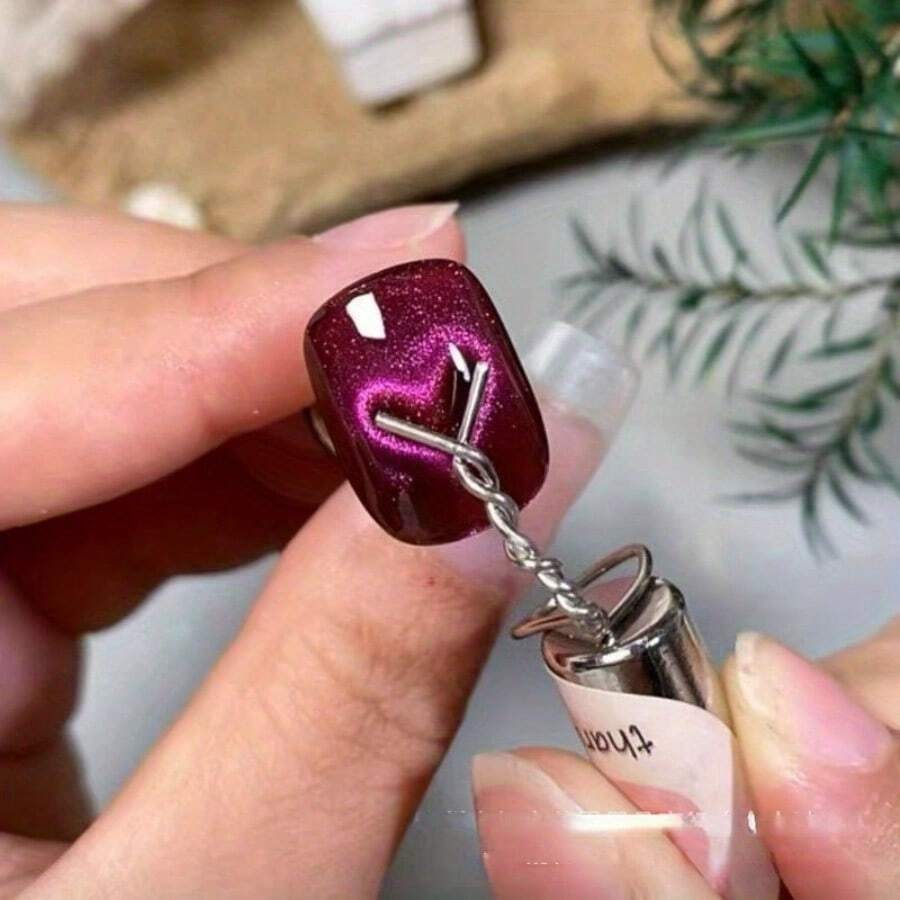 1PC Bar Magnet +2PCS Metal Rod Cat Eye Nail Magnet Heart Tool With Flexible Iron Wire Creating Precision Heart Ingot Shapes On Nails Art Magnetic Effect Polish,Nail Supplies,Nail Tools,Nail Art Tools,Back To School,Nails,Nail Tools For Press On Nails