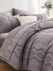 7 Piece Bed In A Bag Bed Comforter Set Queen, Boho Tastefully Tufted Comforter And Sheet, Pillowcase Set, Soft Microfiber, Comfortable And Warm Bedding Set, Bedroom Decor For All Seasons, Ideal Gift