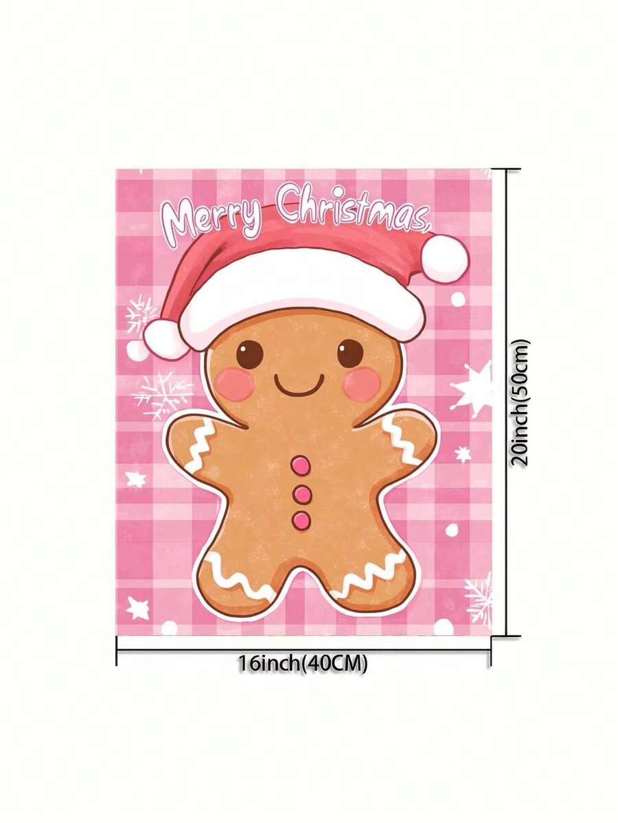 1 Set Christmas Gingerbread Man Themed DIY Digital Oil Painting Kit